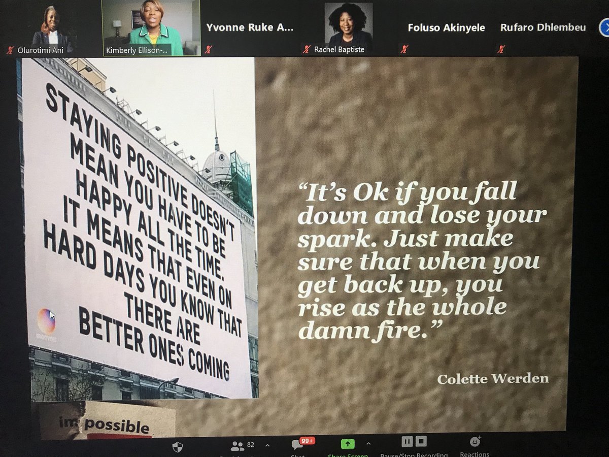 Olurotimi8's tweet photo. Building Resilience. We are POSSIBLE!!
#WILS2020
#BFANNETWORK
#women in leadership
@kellisontaylor
@YvonneRAkpoveta https://t.co/3qOi683Ecv