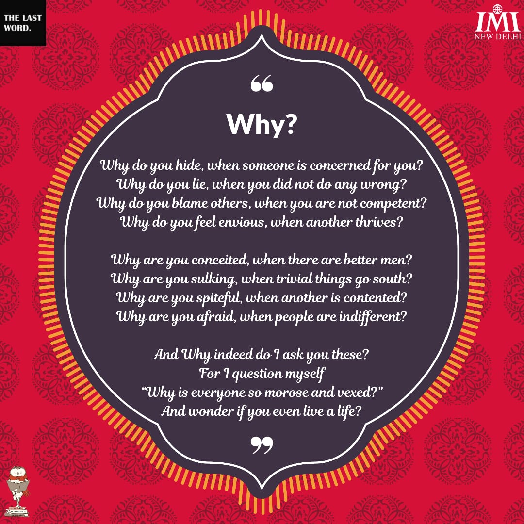 TheLastWordIMI's tweet photo. Hey Everyone!
Mr. Owl is here with "Mighty Scribes", a brainchild of The Literary Society.
Today Abhishek Shrivastava perplexes the readers with some soul stinging critiques through his poem "Why?"
#MightyScribes #Fortnight #SunDownOwnOut #Poems #Creativity #Scribbles #Literature https://t.co/yl2BKf18FT