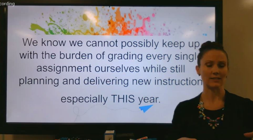 AMLE's tweet photo. @Beyond_the_Desk is giving us some great tips for surviving the grading, homework and new instruction tidal wave that all #middleschooleducators face daily. #AMLE20 https://t.co/mopFgg3UeN