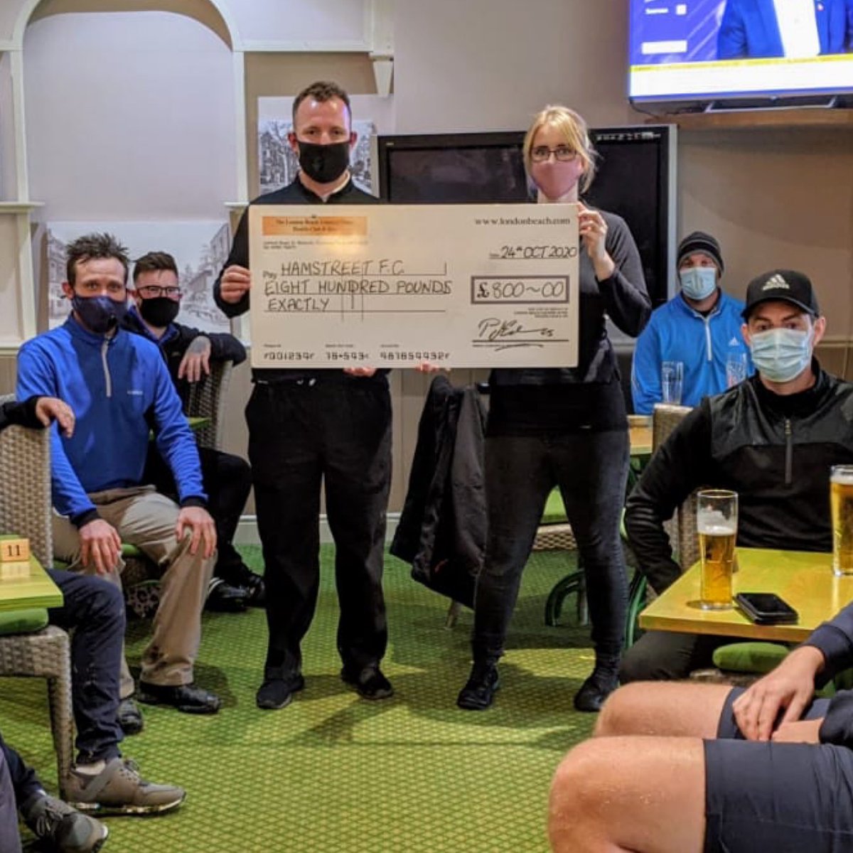 LBcharity's tweet photo. Hamstreet FC have had a great time here today. When you book a #Charitygolfday at London Beach, the full value of your #greenfees is donated back to your Club or Charity! Brilliant #fundraising opportunity! @TenterdenTown #charity https://t.co/J6DZzXNMb3