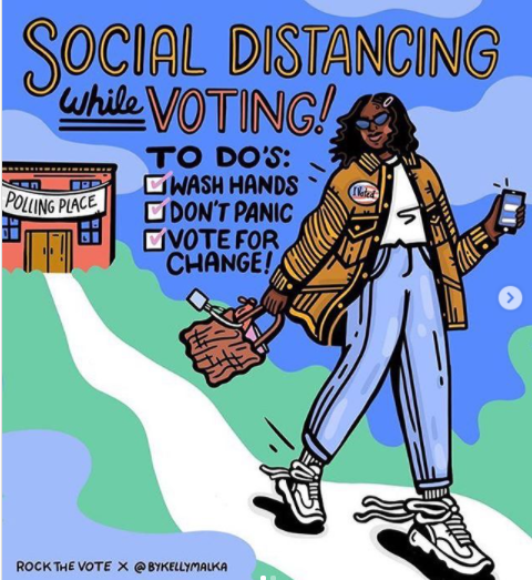 DoloresHuertaFD's tweet photo. Hitting the polls this November 3rd is how we finish out 2020 on a good note. Remember to wash your hands, wear a mask, practice social distancing and #VOTE. Art credit: @bykellymalka #CountVoteWin #ContarVotarGanar #VoteForOurLives #VoteWithDHF #MyVoteMyVoice #SiSePuede #DHF https://t.co/kgZDK0c9uA