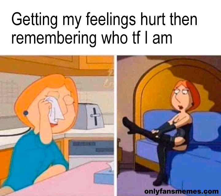 OnlyFansMemes's tweet photo. Getting my feelings hurt then remembering who tf I am

🔁 (Retweet to be entered into tomorrow's big promo)

#onlyfans #onlyfansmemes #onlyfansnewbie #onlyfansgirl #onlyfansbabe #meme #memes #sexwork #sexworker https://t.co/kQjkOCSFaT