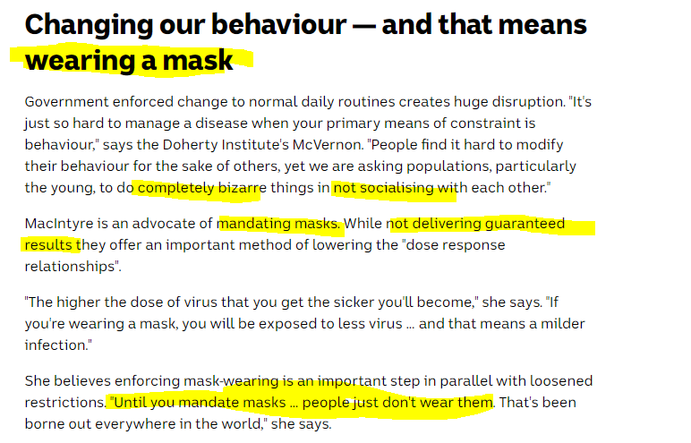 Sorry but no. Maybe in Victoria where this is happening anyway, but people will wear masks when the threat level increases. Mandatory masks in a covid-free environment don't make sense.