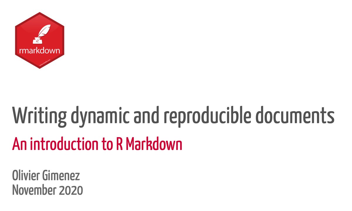 Olivier Gimenez 🖖🦦 (@oaggimenez) on Twitter photo 🍾🤩 Wrote an intro to #RMarkdown to write reproducible & dynamic documents. Borrowed a lot from <a href="/StatGarrett/">Garrett Grolemund</a> & <a href="/ulyngs/">Ulrik Lyngs</a> #ReproducibleReseearch #rstats
🧑🏫 Slides: oliviergimenez.github.io/intro_rmarkdow…
👩💻 Code: github.com/oliviergimenez…
🧑🎨 Illustrations: github.com/allisonhorst/s… <a href="/allison_horst/">Allison Horst</a> 🍾🤩 Wrote an intro to #RMarkdown to write reproducible & dynamic documents. Borrowed a lot from <a href="/StatGarrett/">Garrett Grolemund</a> & <a href="/ulyngs/">Ulrik Lyngs</a> #ReproducibleReseearch #rstats
🧑🏫 Slides: oliviergimenez.github.io/intro_rmarkdow…
👩💻 Code: github.com/oliviergimenez…
🧑🎨 Illustrations: github.com/allisonhorst/s… <a href="/allison_horst/">Allison Horst</a>