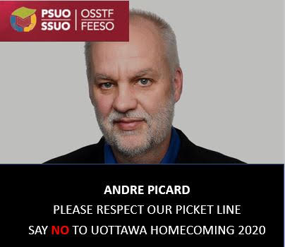 psuossuo's tweet photo. Being an expert on the "social aspects of the COVID-19 pandemic" @picardonhealth you know better than anyone that employee health benefits are crucial.

Please postpone your talk this week out of solidarity to 1,300 #uOttawa employees defending health benefit cuts. https://t.co/qN1CgqJLHk