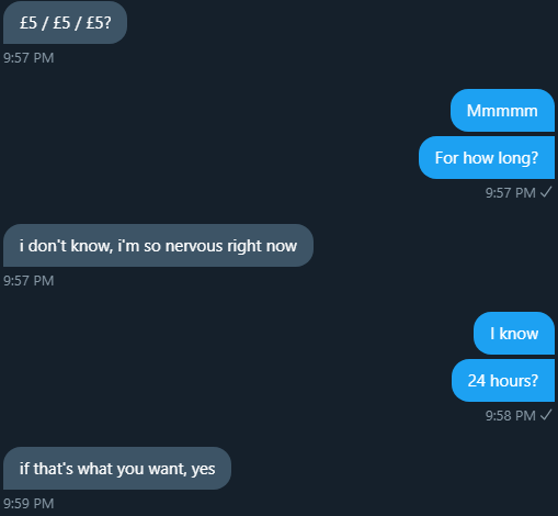 lisa_hypnotic's tweet photo. My debt slave couldn't stay away for long.

He wants to be back locked, blackmailed - in my clutches.

24 hours;

£5/£5/£5

3 comments per person.

The last contract he was on was £1000.  Let's see what we can make this one!

GO CRAZY ON HIM

@CatFishFindomRT 
@WEAKESTLOSER https://t.co/PkOD8zIHYG