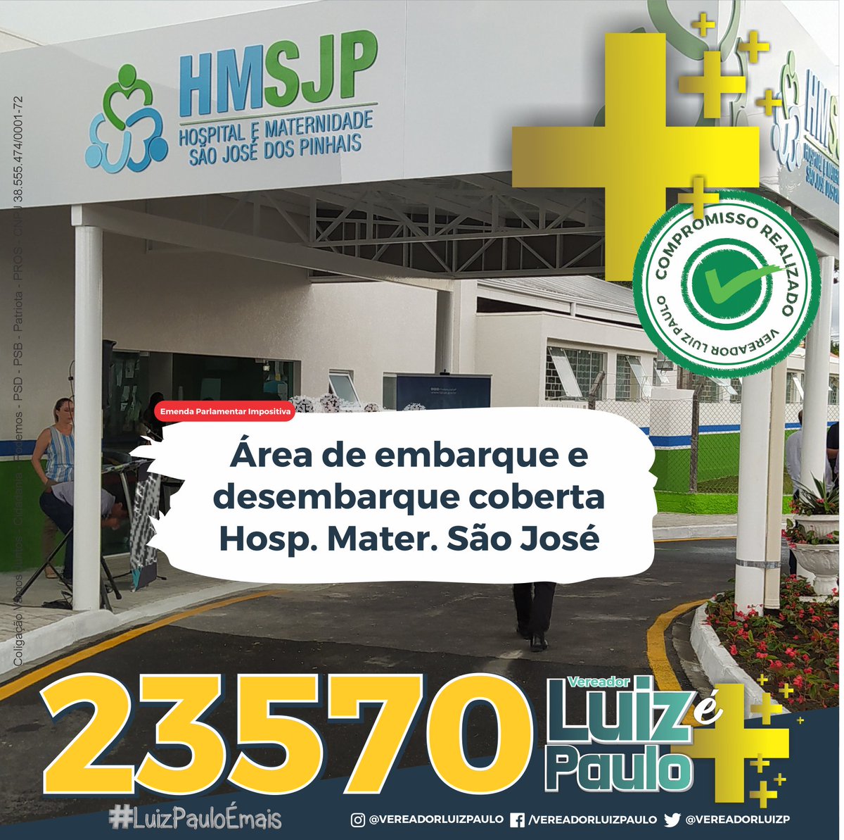 luizpauloSPJ's tweet photo. Comodidade num momento tão esperado é muito importante para proporcionar uma boa hora para mães de nossa cidade, por isso destinei Emenda para construção de um espaço digno na maternidade São José.
#vereadorluizpaulo #cidadania #luizpauloémais #vamosjuntos #23570 #23 #ninasinger https://t.co/9h9viCbcwR