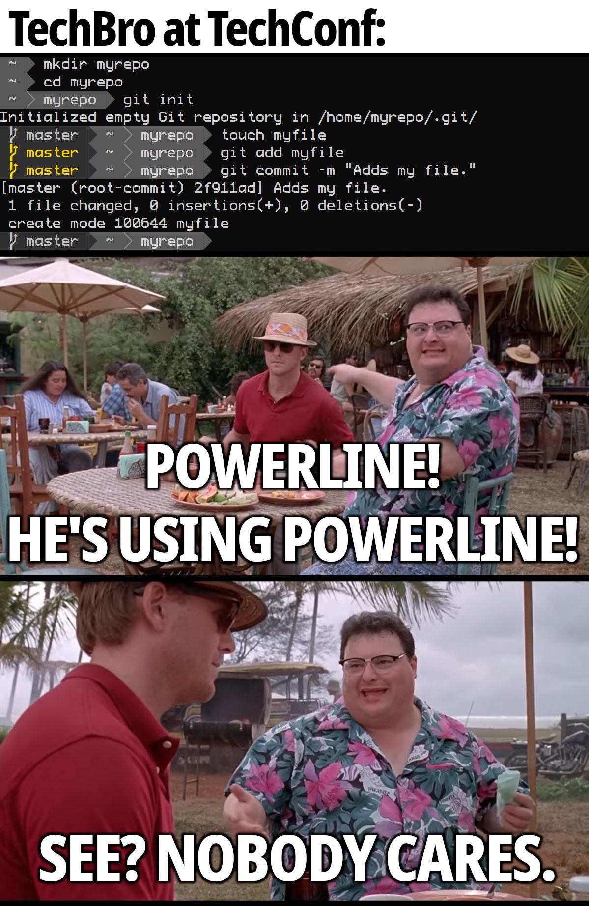 Michael Mattsson 💾 on Twitter: "Watching CLI YouTube demos be like.  #DevOps #SysAdmin #TechBro #TechConf #Developer #DevSecOps #KubeCon  #DevOpsDays #VMworld #MSIgnite #AWS #Azure #GoogleCloud #reinvent #wwdc  https://t.co/jTyG9lqCzr" / Twitter