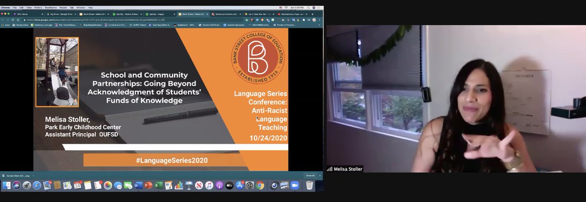 ProfesoraEspana's tweet photo. @StollerMelisa started us with some music, movement and meditation which were beautiful! Thank you for also grounding this work and topic in your own connections with family and community. Can't wait to watch recording of the session later! #LanguageSeries2020 37/ https://t.co/SS8OQ7UTCo