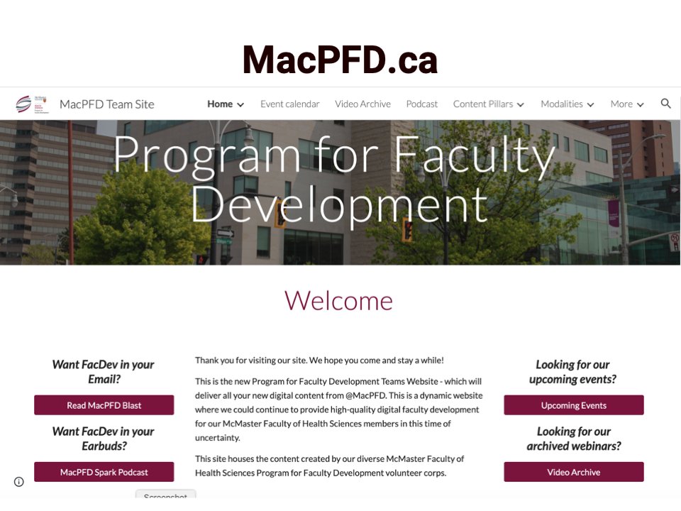 For the team I have  @MacPFD we have tried to meet the end-user needs of our learners... which is  @MacHealthSci Faculty. Check out our work at  http://macpfd.ca 