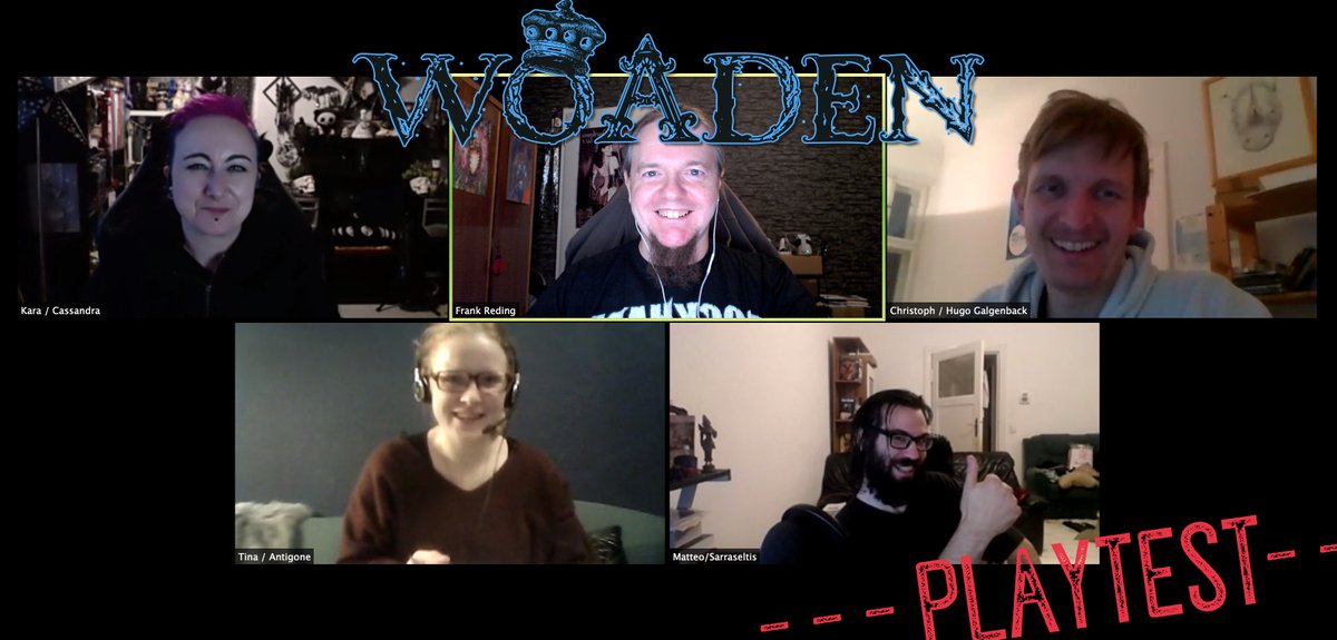 Mottokrosh's tweet photo. Excellent #Woaden playtest session today, with a fantastic group of people. Lots of insights gained, and mucho fan had! https://t.co/lRR0EYgWCg