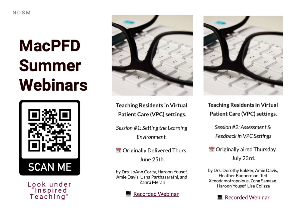 Here's some webinars that  @MacPFD created to give  #FOAMed to help our faculty learn about this.