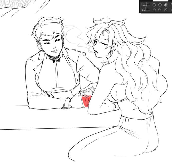 Took a lil break from finishing comms and drew mine and @denimcatfish 's bbies ;) 