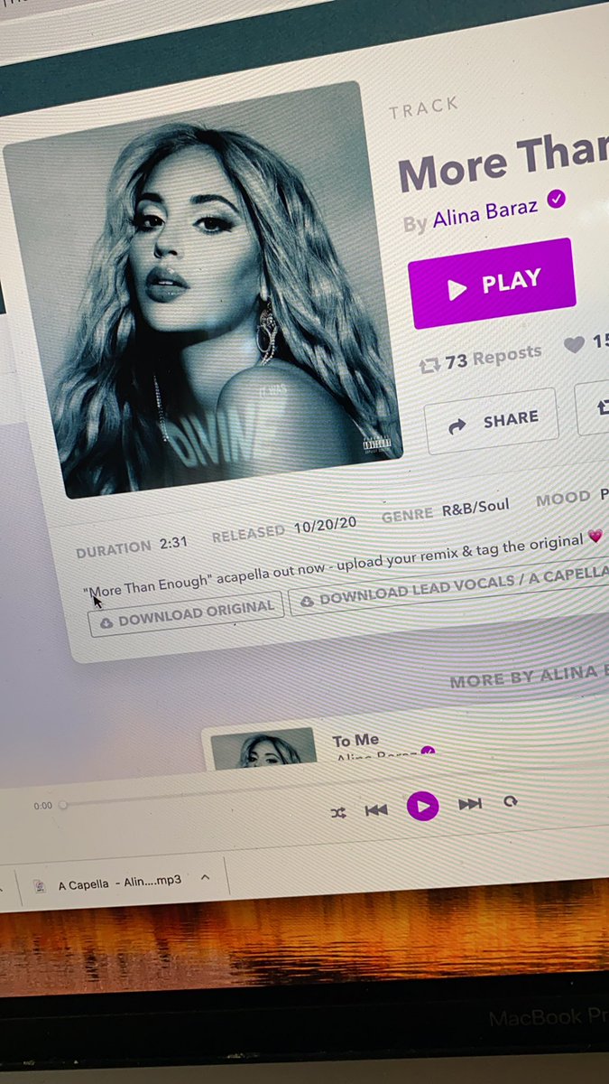 Yo producers!! Alina Baraz uploaded 2 acapellas to @AudiusProject for people to remix.. including the song I produced “to me”. She’s reposting her favs so get on that shit 🔥