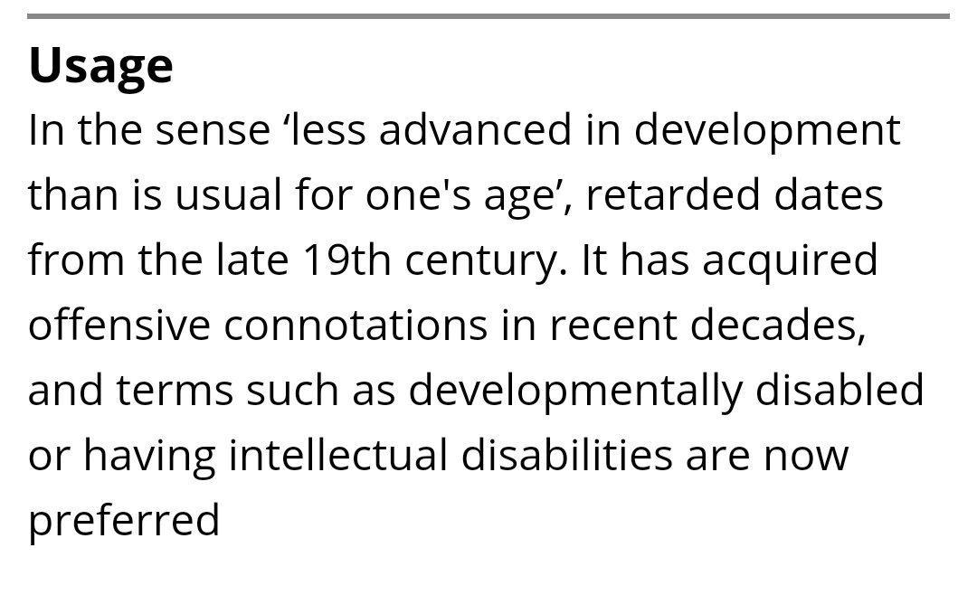 And another tweet from 2012 where she says the R word. Yes, she does use it towards herself, but that doesn't mean the word loses its meaning or offensiveness. I will add the Oxford explanation of that word, for people who maybe aren't familiar with it's meaning.