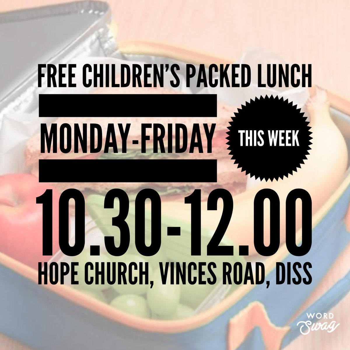 We’re saddened by the decision to discontinue the free school dinner scheme so for this half term we’re making FREE children’s packed lunches for *anyone* who needs them. Please come to Hope Church on Vinces Road, Diss from 10.30-12.00 Monday-Friday xx
#weareHope <a href="/MarcusRashford/">MR14</a>