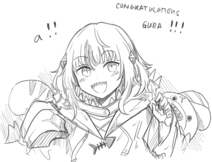 Kinda late but Congratulation Gura-chan!!! 

#gawrt 