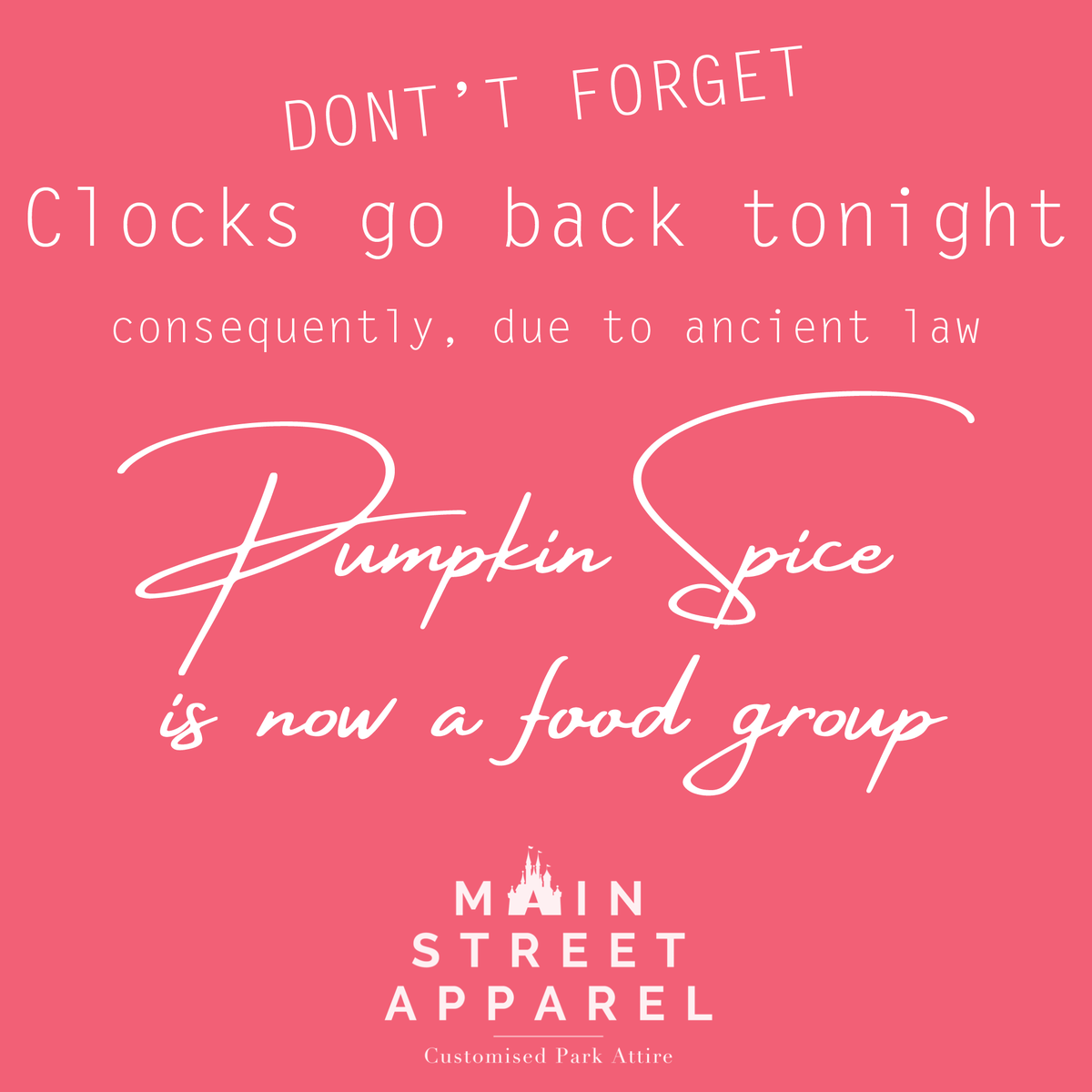 MainStreetAppar's tweet photo. 🍂🎃 Autumn is truly upon us.. Pumpkin spice is now a food group.⁣⁣
⁣⁣
#Autumn #PumpkinSpice #Gingerbread #DisneyHotChocolate #DaylightSavingsTime #Winter2020 #SaturdayVibes #DisneyWorld #DisneyVibes #DisneyFood #DisneyShop #CustomisedDisney #HandmadeDisney #DisneyShirts https://t.co/XgobzwpdkT