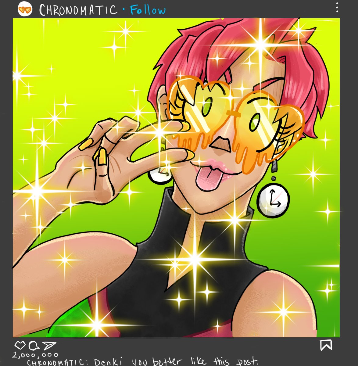 asideofvashspls's tweet photo. Some fanart of @AppleCitrusfeck mha oc Chronomatic! I love the colors and the whole outfit!

#mha #bnha #mhaoc #chronomatic #fanart #myheroacademia https://t.co/Sn1GWZzAWl
