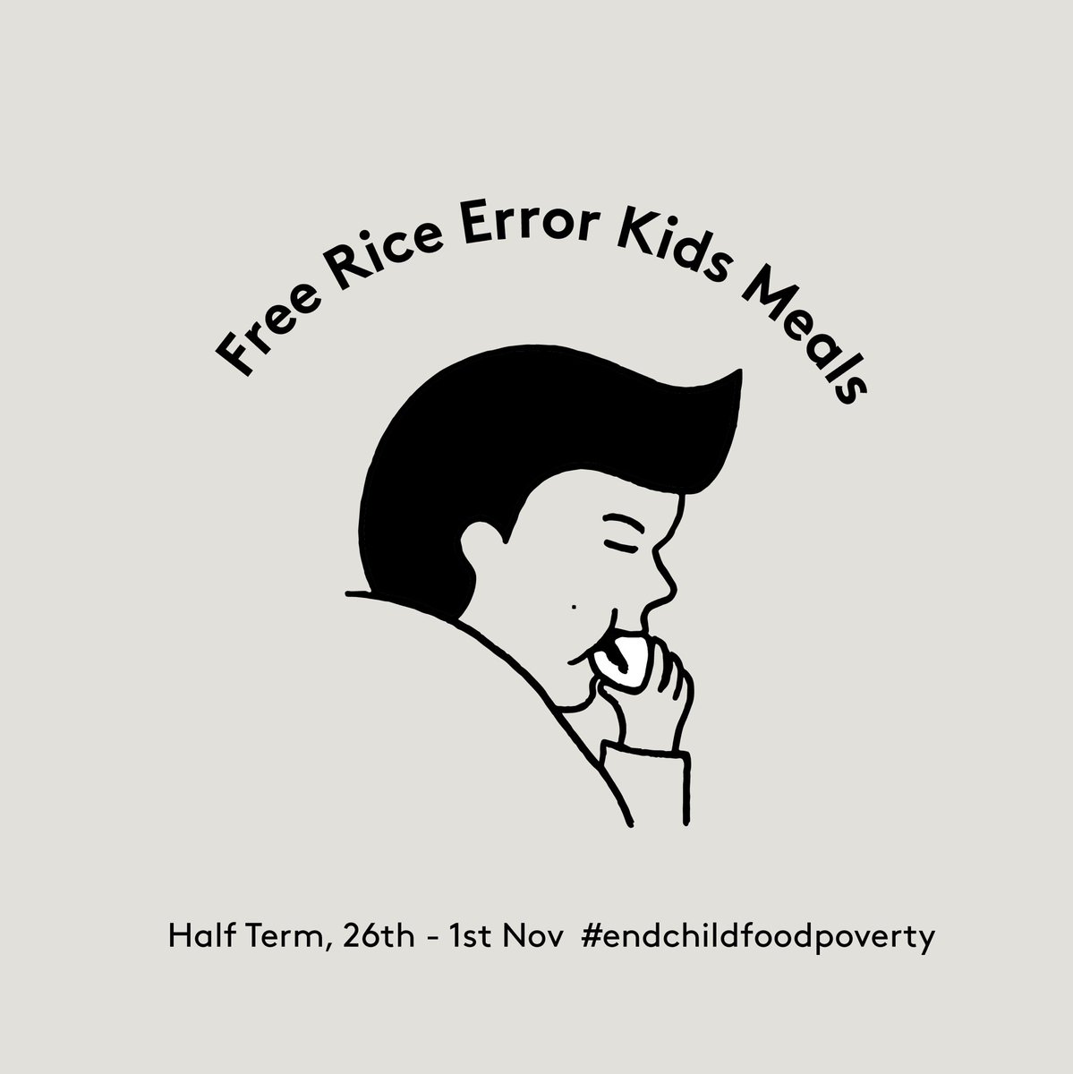 We are joining <a href="/MarcusRashford/">MR14</a>  and hundreds of other Restaurants around the country and pledging 1000 free Rice Error meals for Children this half term.
Available to pickup at BAO Soho, Borough, Netil Market. 50 free meals a day from each restaurant.