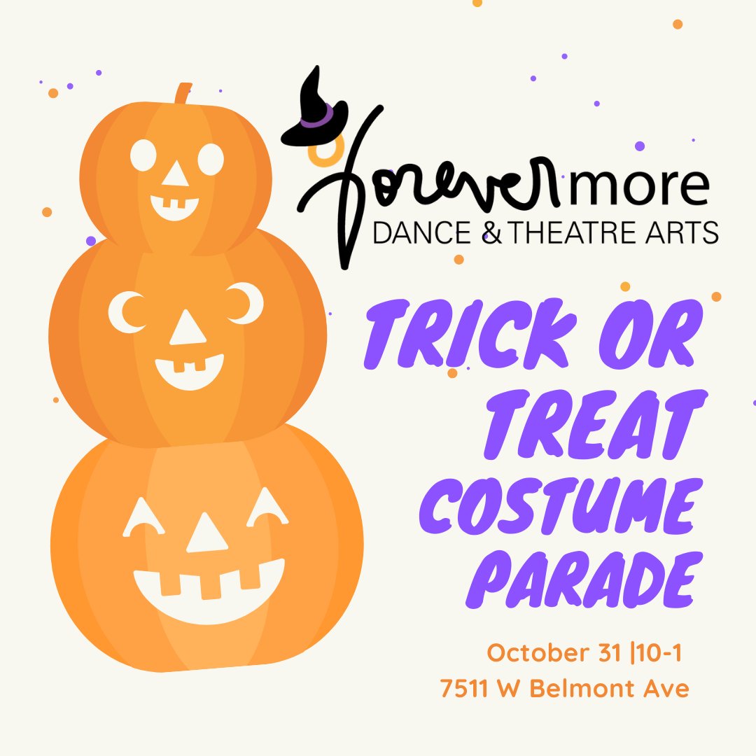 Join us for Trick or Treating and a Halloween Costume Experience on October 31!
Ages 2-6: 10:00-11:00am
Ages 7-11: 11:00am-12:00pm
Ages 12 & up: 12:00-1:00pm
#halloween #trickortreat #dance #dancer #dancelife #dancers #choreography #dancestudio #dancing #dancechallenge https://t.co/NAwtwvUMxf