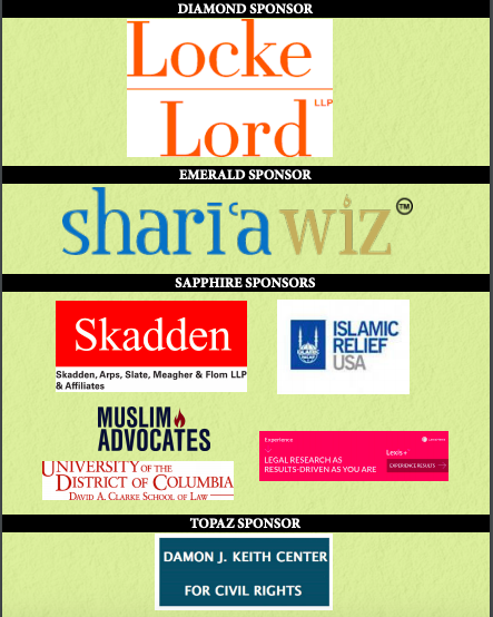 NAMLawyers's tweet photo. NAML extends our sincere thanks to our valuable sponsors who have supported this significant conference on race and the law. Thank you for supporting Muslim American attorneys working to build a more equitable society. #NAML2020 https://t.co/qoUgNGdlP5
