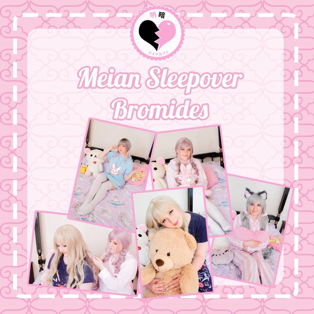 MeianMaids's tweet photo. ♡Have you ever wondered would it would be like at a Meian Sleepover with some of our maids?♡

Well now you can see for yourself! Snuggle up in your comfiest pyjamas, because we are releasing a Meian Sleepover Bromide set for the chilly month of November!
https://t.co/aXE4BQVHiF https://t.co/qQAIJBh0gG