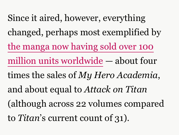 The Demon Slayer Manga also sold 4x the amount of copies as My Hero Academia even though it came out 2 years after.