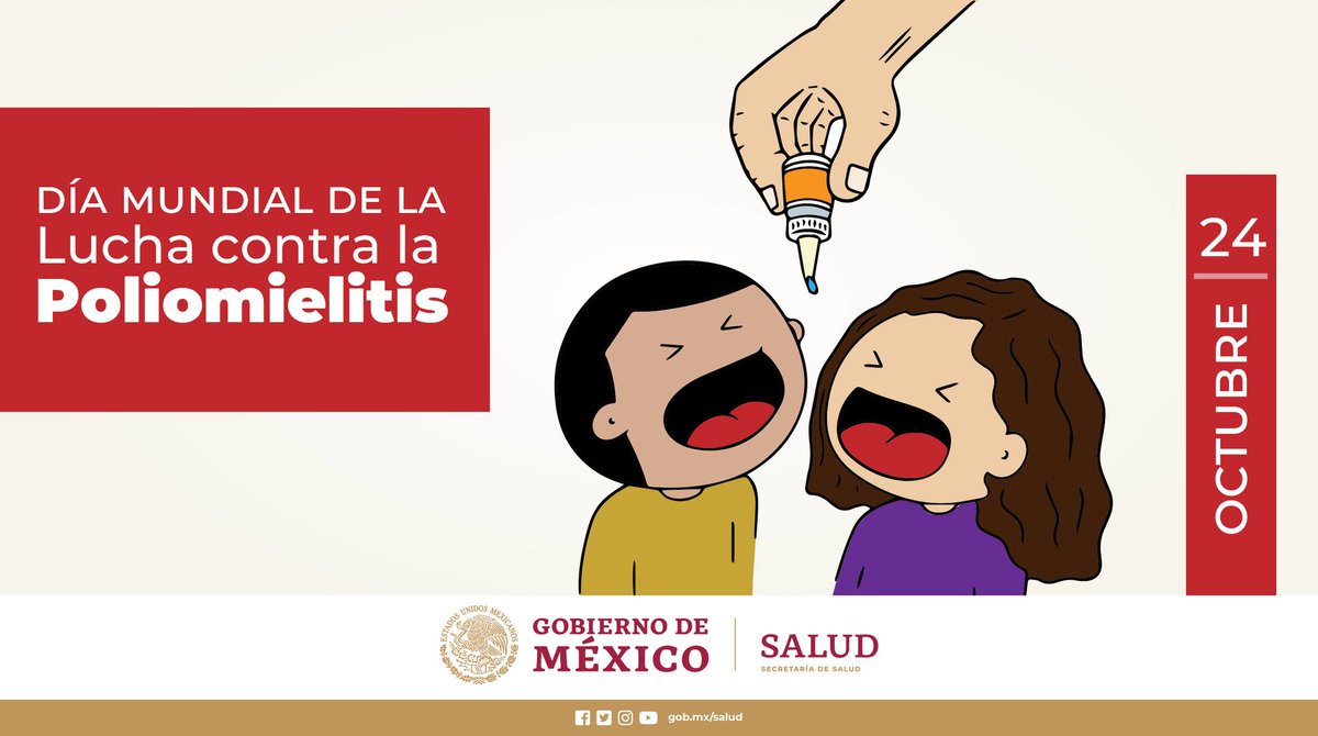 24 de octubre | Día Mundial de la Lucha contra la #Poliomielitis
Más información en ➡️ https://t.co/buNxVTllRO https://t.co/gryqbdUUFn
