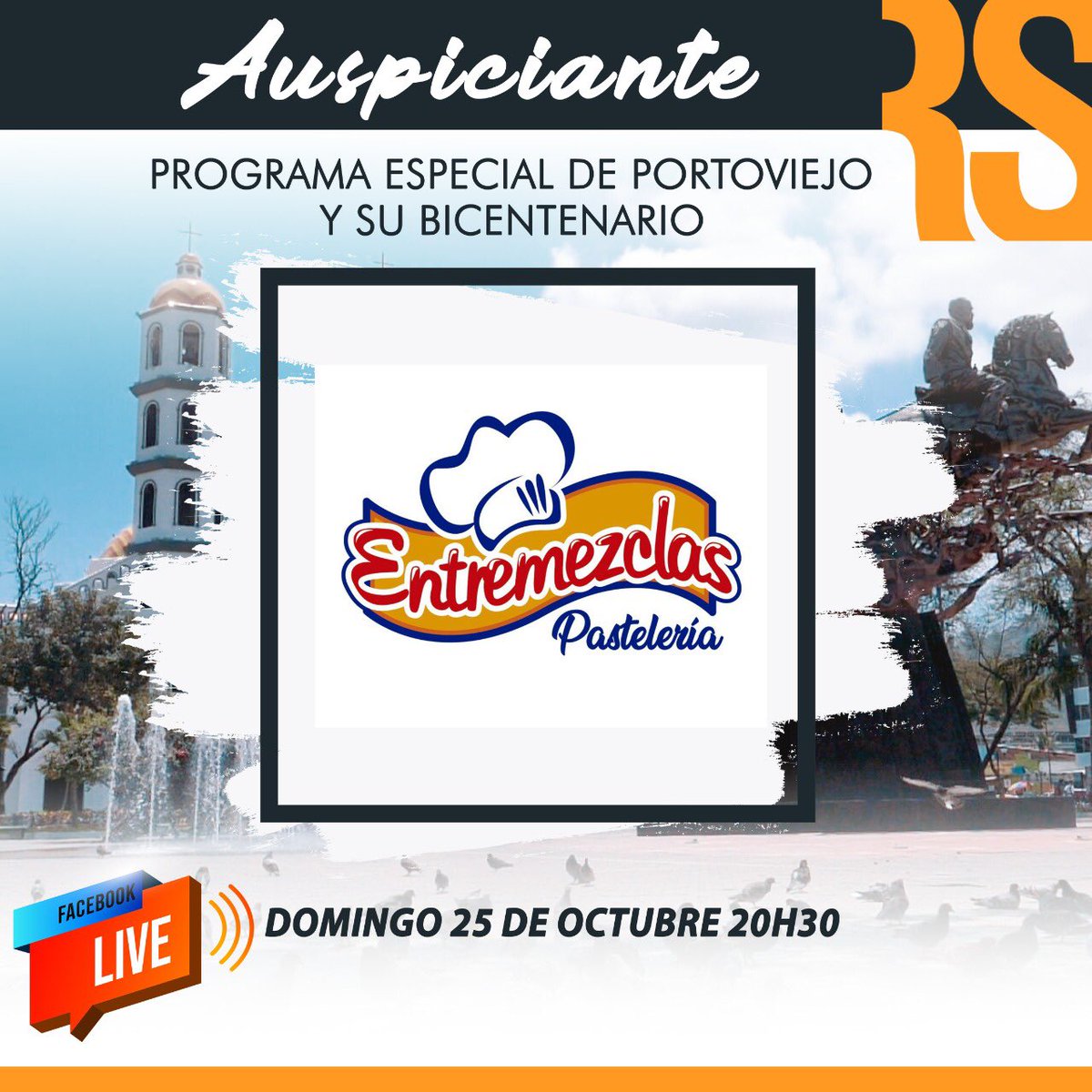 Realidad593Ec's tweet photo. Gracias a las pastelería Entremezcla por sumarse al especial de Portoviejo y su Bicentenario, este domingo 25 de octubre 20H30 por nuestra página Oficial! https://t.co/d9ccZQhOI6