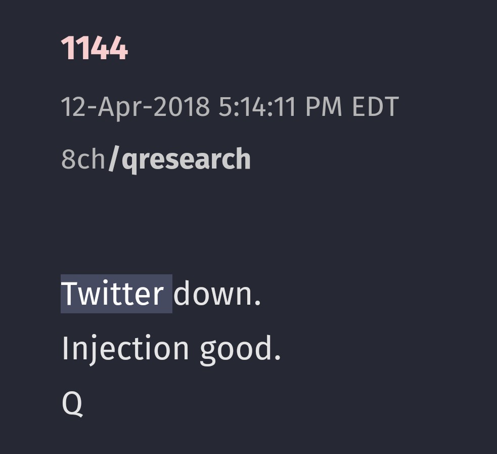 1441044Injection goodHope ya'll reviewed post101 & 132 like I suggestedLook to Twit.....Will that bypass Twit too and come from outside?Enjoy the show