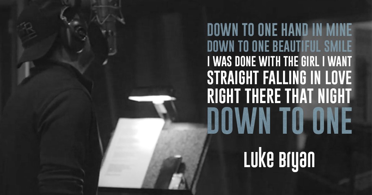 lukebryan's tweet photo. You can now hear Luke’s new single #DownToOne on your local radio station. “This is the song I love to listen to on a drive with the windows rolled down.” RT if you’re doin’ the same - Team Luke  https://t.co/ewHVutfMwu https://t.co/FvKuokK0dD