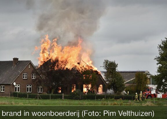 Melding brandweer Hoevenallee Terwolde inzake grote brand
