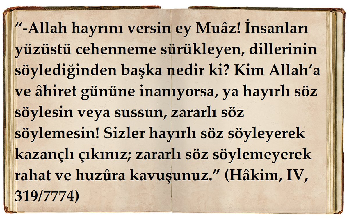karacam66's tweet photo. Muâz -radıyallahu anh-:
“-Konuştuklarımızdan dolayı hesaba mı çekileceğiz?” diye sordu.
Bunun üzerine Resûlullah -sallallahu aleyhi ve sellem- Hz. Muâz’ın dizine hafifçe vurarak ona şunları söyledi https://t.co/ievlPEaZfn