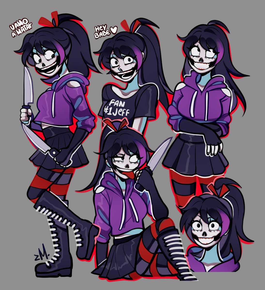 ZusuruMiya's tweet photo. Nina the killer 🥴💜
me faltan 4 tareas y ando dibujando estos monos 
pss me quedo con la antigua versión de nina.
#creepypasta https://t.co/XOMtjwD1jm