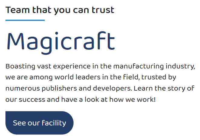 Check out a glimpse of our factory! 

#boardgame #boardgames #tabletop #tabletopgames #bggcommunity #bgg #boardgamegeek #cardgames #cards #gamer #gaming #geek #fun #boardgaming #gamenight #tabletopgaming #manufacturing #magicraft #factory #makinggames #quality