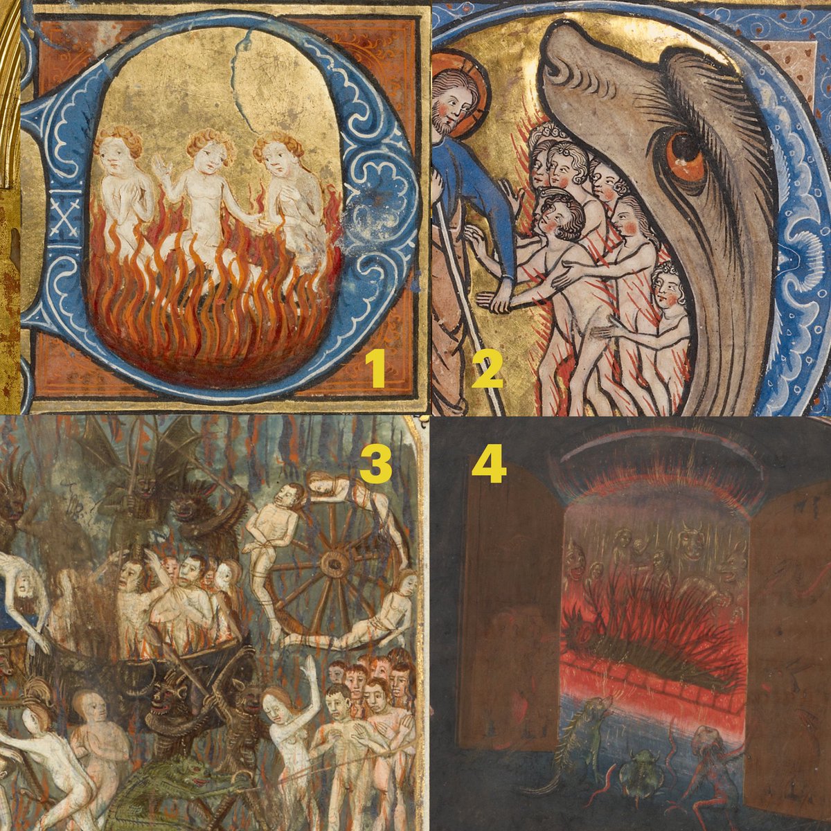 GettyMuseum's tweet photo. As Halloween draws near, we present four versions of hell. Which is your favorite? https://t.co/XR3TfYR5uN