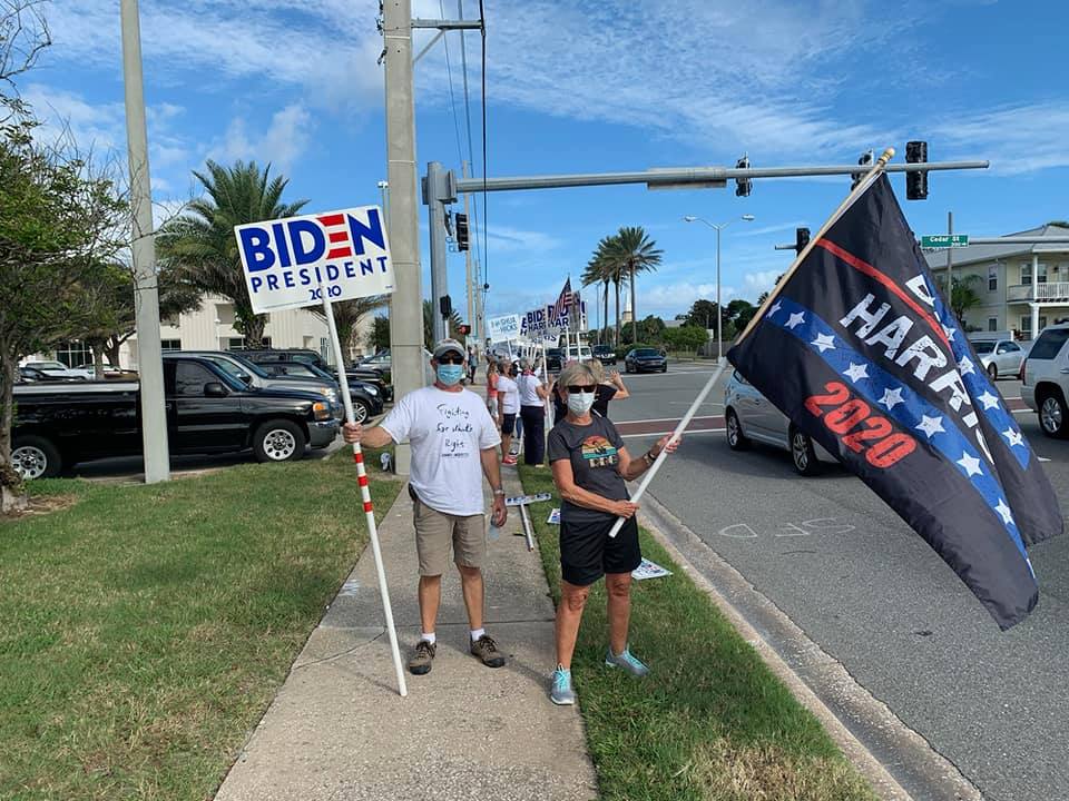 BAMActivists's tweet image. We are on it today! Sign waving at Beaches library, lit drops &amp;amp; vote curing with @DuvalDEC  @now_jax  @BAM @JaxYoungDems  Beaches Democratic Club #vote2020