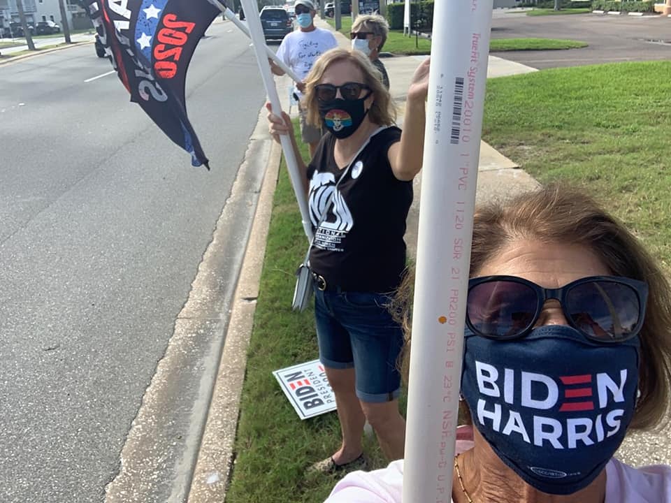BAMActivists's tweet image. We are on it today! Sign waving at Beaches library, lit drops &amp;amp; vote curing with @DuvalDEC  @now_jax  @BAM @JaxYoungDems  Beaches Democratic Club #vote2020