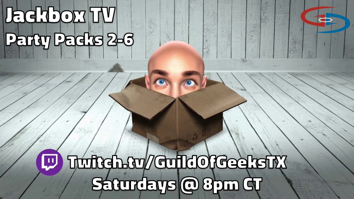 guildofgeeksTX's tweet photo. You look like you could use a laugh! Join us at 8 PM CT for some Jackbox! https://t.co/1dCDwUWo3v #GoG #jackbox #partypack #event https://t.co/ghkOKUXucT