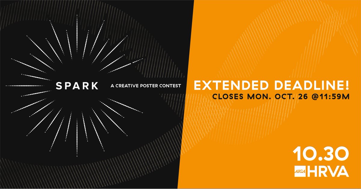 AIGAHR's tweet photo. The submission deadline has been extended to Monday! Get your posters in now for your chance to win BIG 🤩 Click the link in our bio for more info. #SPARK2020 #Adobe #Wacom #AIGA #AIGHR https://t.co/iAQPiDl6HE