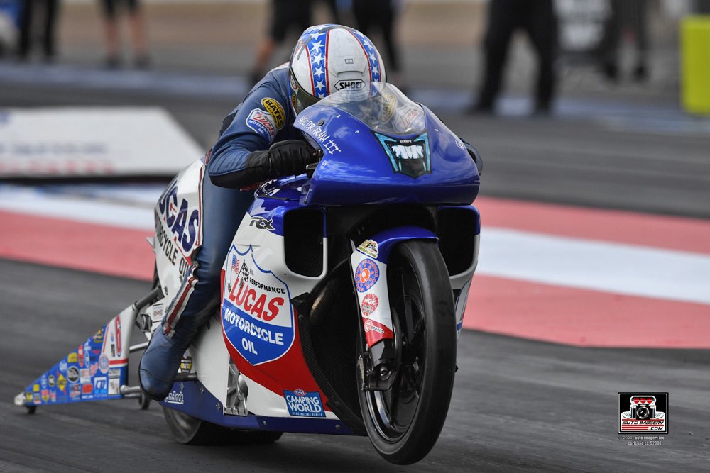 Q1: Hector Arana Jr and his <a href="/Lucas_Oil/">Lucas Oil Products</a> EBR have a strong pass of 6.980 at 188.07mph. #SpringNats #NHRApsm #LucasArana