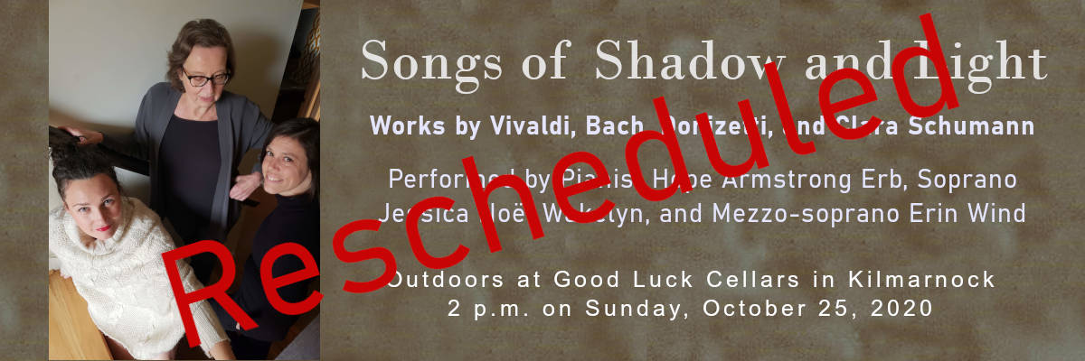 PLEASE NOTE: Due to the likelihood of rainy weather, the Sunday, October 25, the outdoor concert at Good Luck Cellars has been rescheduled. The concert, Songs of Shadow and Light, will now be held at 2 p.m. on Sunday, November 1, 2020. northernneckorchestra.org/songs-of-shado…