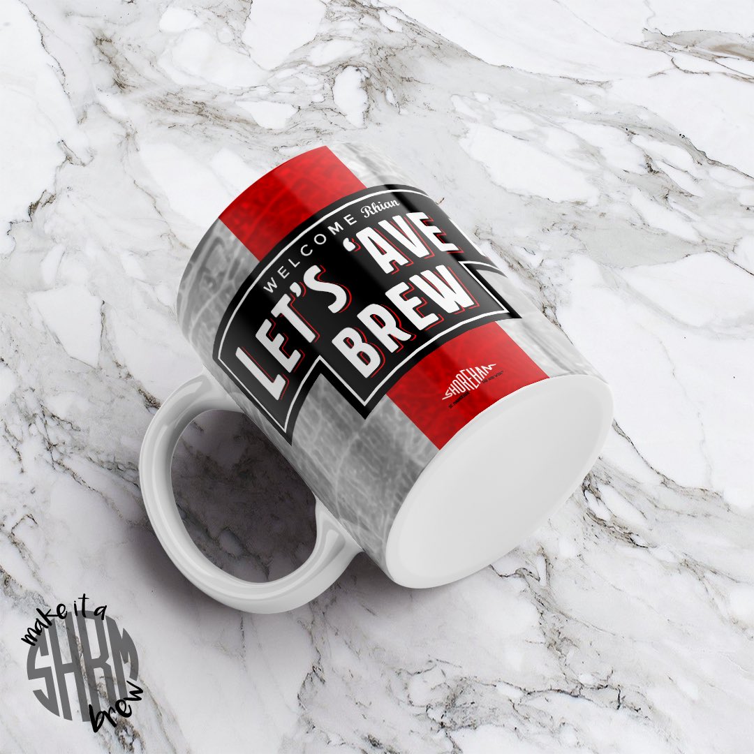 If <a href="/RhianBrewster9/">Rhian Brewster</a> bags tonight we’ll give away this LET’S ‘AVE A BREW mug... 🤩☕️ 

All you have to do is hit RETWEET 🔁 and we’ll choose someone at random. 

Available exclusively here 
👉🏽 SHOREHAMST.com/product/brewst…

#sufc #twitterblades #LIVSHU