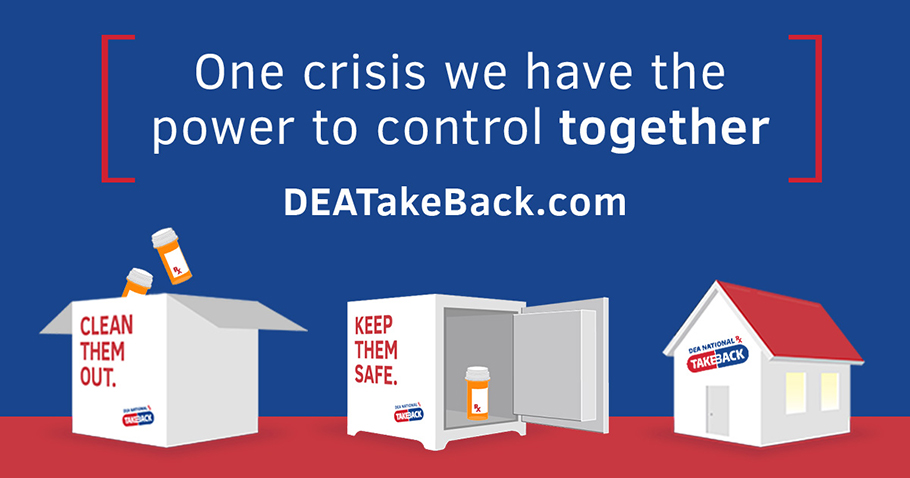 #HappeningNow: Today is @DEAHQ's #TakeBackDay. Help keep your family and your community safe by bringing unused or expired prescription medications to your nearest collection site from 10 a.m. to 2 p.m. Find a convenient location athttps://takebackday.dea.gov. https://t.co/GYEa7ODWYv