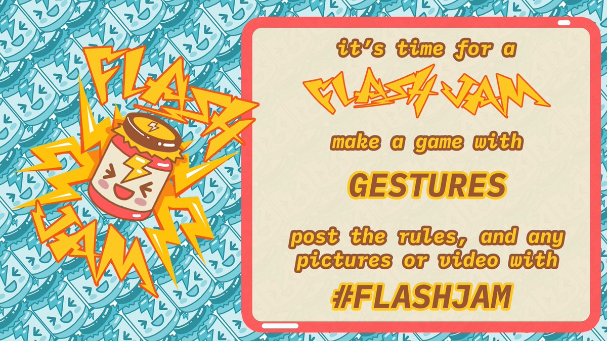 IndieCade's tweet photo. ⚡It's time for a Flash Jam!⚡
Take a quick break and make a game with you pals. No programming or art required! Use the item suggested below, or, anything really!
When you're done, post your rules, and any pictures or video with #FlashJam!
#AnywhereAndEverywhere https://t.co/HSFGGoM8iS