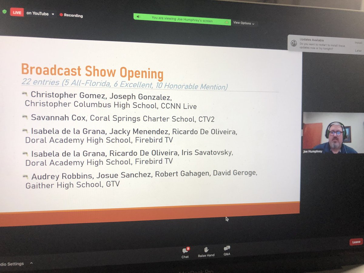 CONGRATULATIONS to Josue, Audrey, Robert and David for your All-Florida Broadcast Show Opener win for The Wrangler.