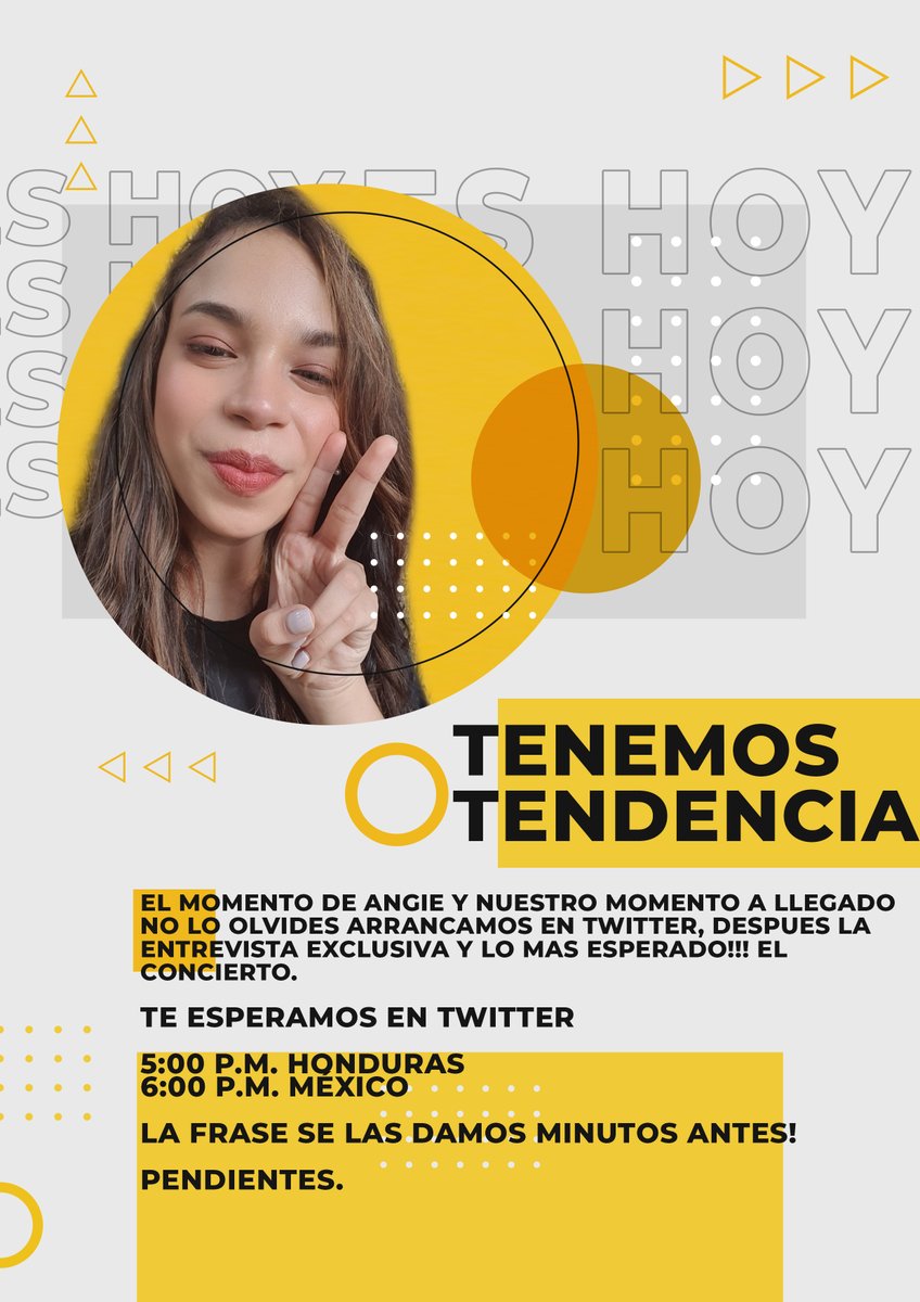 NOS LEEMOS AQUÍ A LAS 5:00 P.M. 🇭🇳 6:00 P.M. 🇲🇽

Les Recuerdo NO USEN NINGÚN # O FRASE AHORITA, hasta que les digamos cual se usará POR FAVOR! 

HOY HAY FIESTA ANGIELIEVER!!!! <a href="/Angiefloreshn/">Angie Flores 💙🎶💜</a>