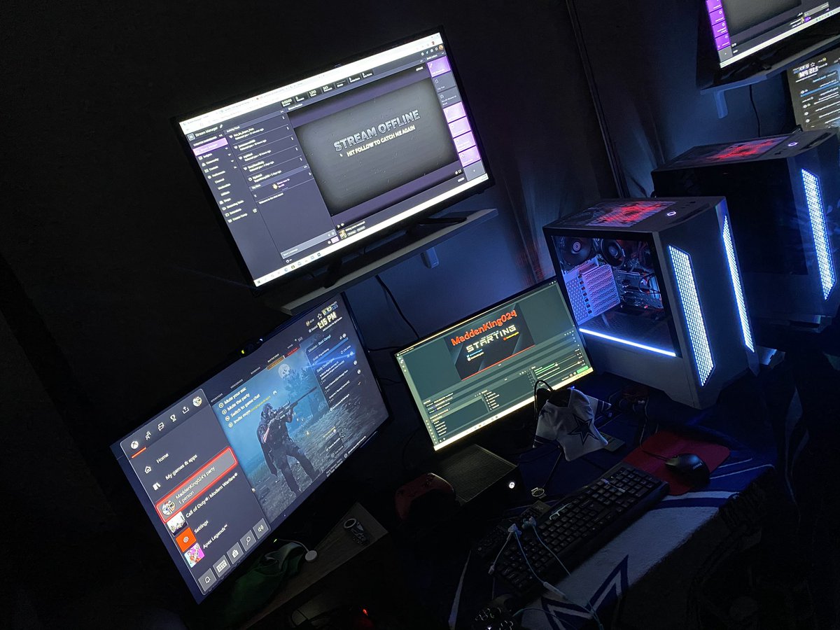 MaddenKing024's tweet photo. Uhhh ohhhh Warzone time! Just added 3rd screen lol!! Come hang out for some Warzone action!! #Twitch #Grind #Streamer #Gamer #BabyPc #3Screens #NewSetUp #FeekiRC #BuckTownSquad #OPFK #MaddenKing024 #PC #StreamLabs  #COD #WarZone #CODWarZone #Affiliate #Follow #HangOut  #LinkInBio https://t.co/oFu8RwWTia