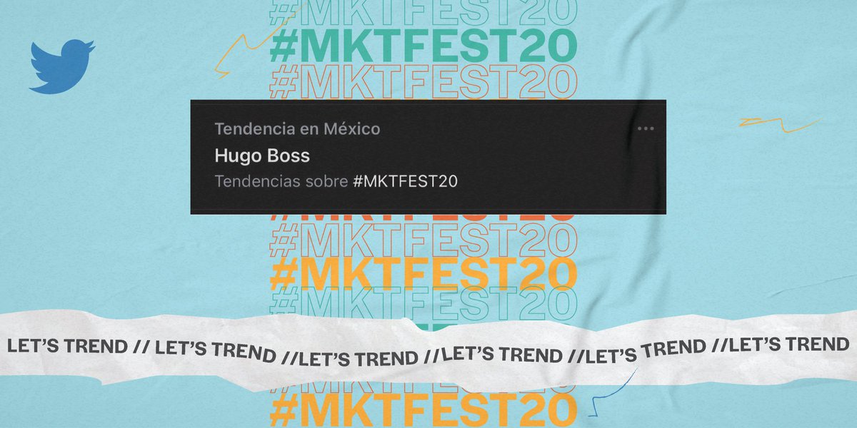 mktfestmx's tweet photo. GUESS WHAT?! We went #Trending with @HUGOBOSS ⚡️⚡️🤘🏼🤘🏼 Wanna help us out? LET’S TREND! >>> #MKTFEST20 <<< https://t.co/kYFHWsyQ1s